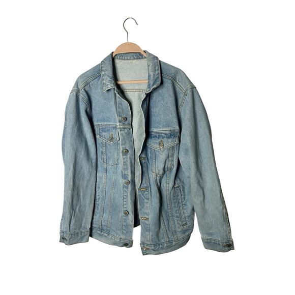 John Galt Denim Jean Trucker Jacket Women's S Blue Oversized One size - Picture 1 of 3